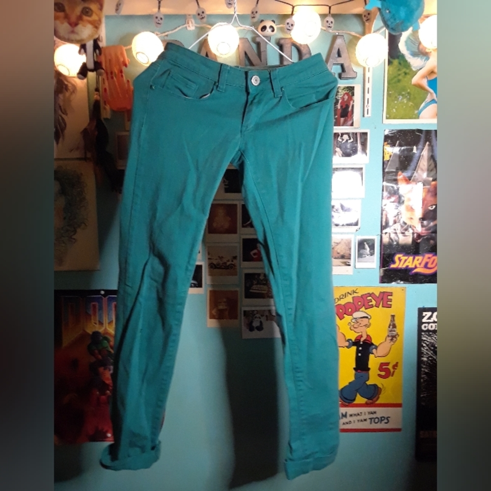 Rue 21 teal studded jeans